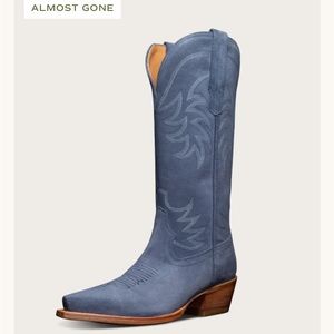Tecovas Annie Indigo Suede Cowgirl Boot
